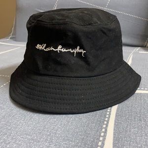 Graphic letter bucket hat